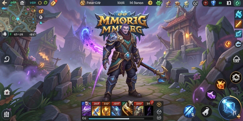 Screenshot menampilkan aksi pertempuran seru di dunia MMORPG 4P4P.