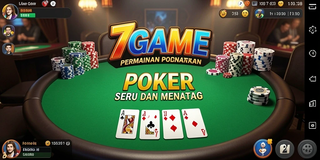 Tampilan gameplay seru dan menarik di 7GAME Poker.