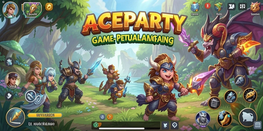 Tampilan gameplay ACEPARTY yang mengesankan dan mendebarkan.