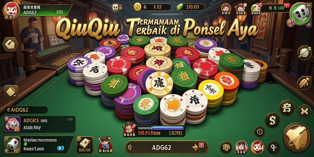 Tampilan menarik dari gameplay QiuQiu ADG62 dengan teman-teman.