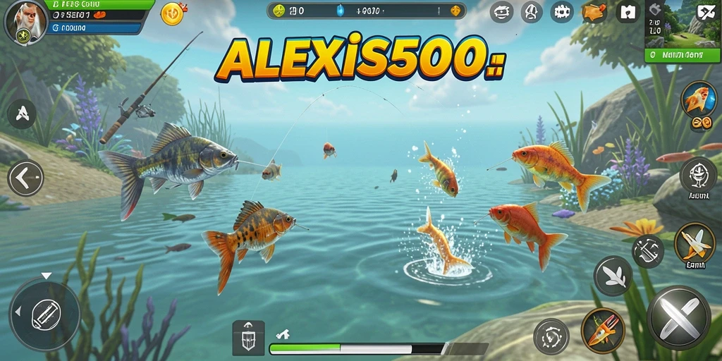 Tampilan gameplay ALEXIS500 yang menarik dengan suasana memancing yang realistis.