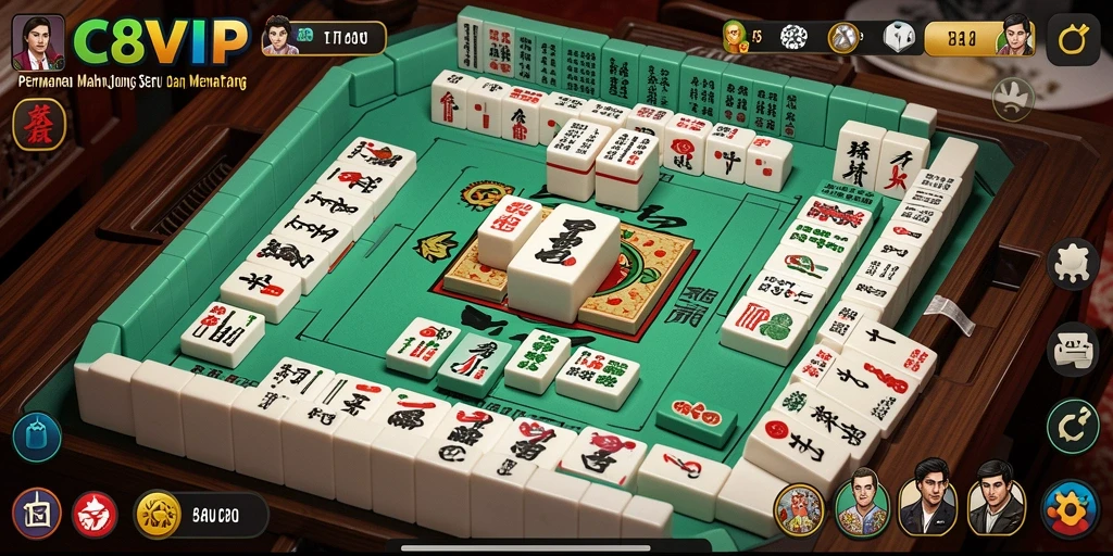 Tampilan gameplay C8VIP yang menarik dalam permainan Mahjong.