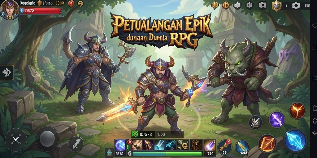 Screenshot menunjukkan aksi seru dalam gameplay RPG ID678.