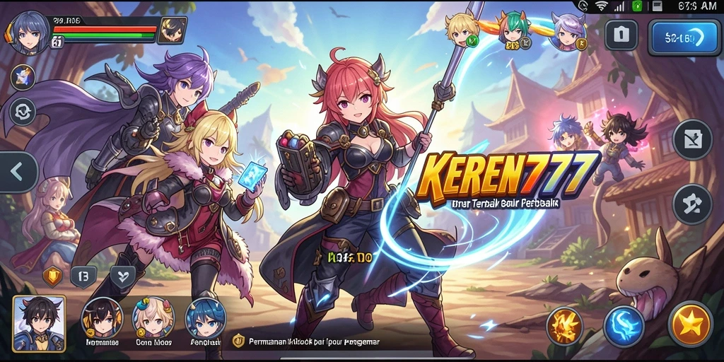 Tampilan gameplay seru dari <strong>KEREN777</strong> yang menampilkan aksi karakter Anime.