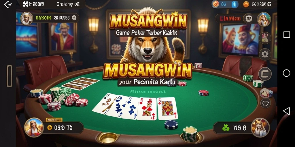 Tampilan menarik dari gameplay Poker MUSANGWIN yang menantang.
