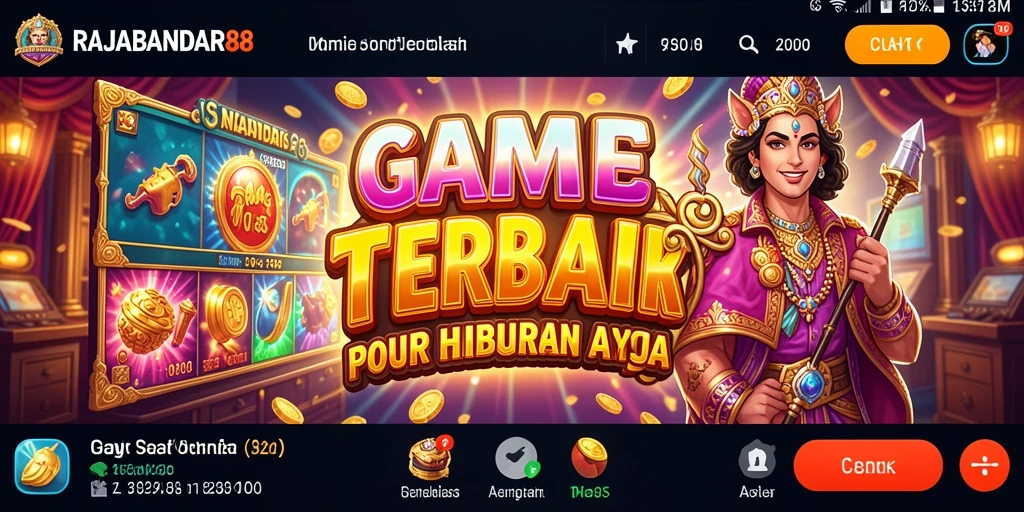 Tampilan gameplay menarik dari RAJABANDAR88 dengan mesin slot yang menawan.