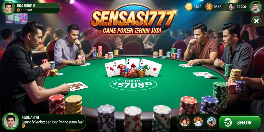 Screenshot SENSASI777 menampilkan aksi seru permainan Poker.