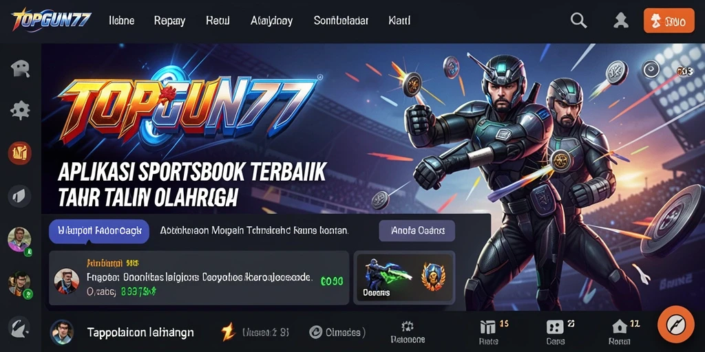 Screenshot utama menunjukkan antarmuka menarik dari TOPGUN77.